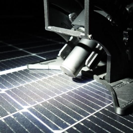 Reflection measurement of solar panels