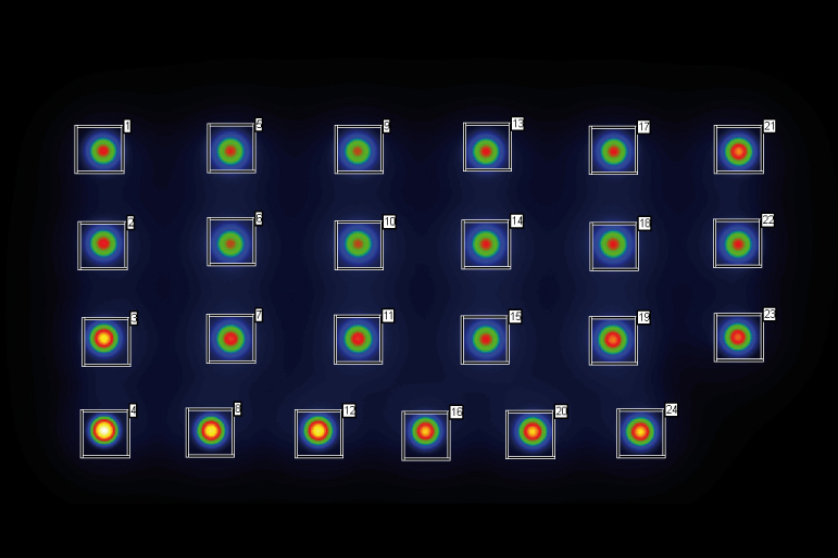 Luminance image of the LED assembly group LED裝配組的亮度圖像